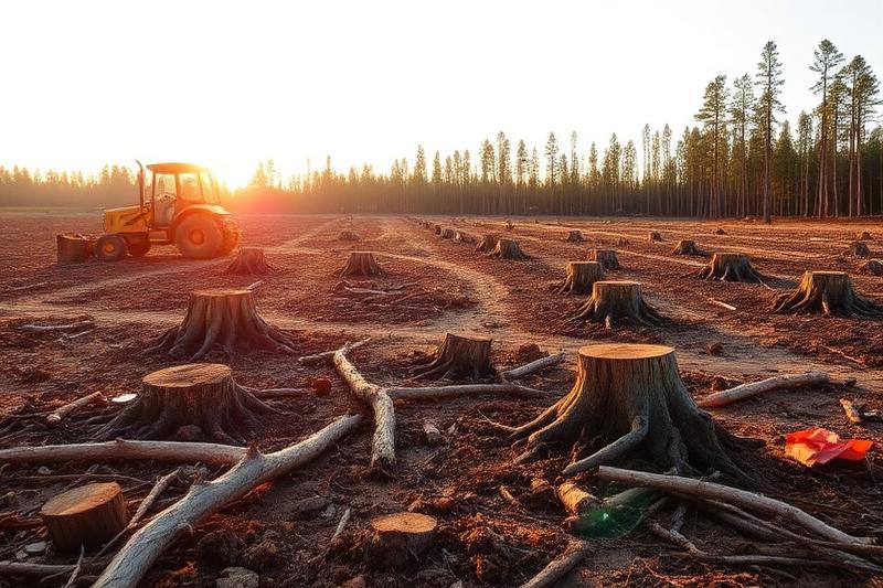 Cleared land with stumps removed